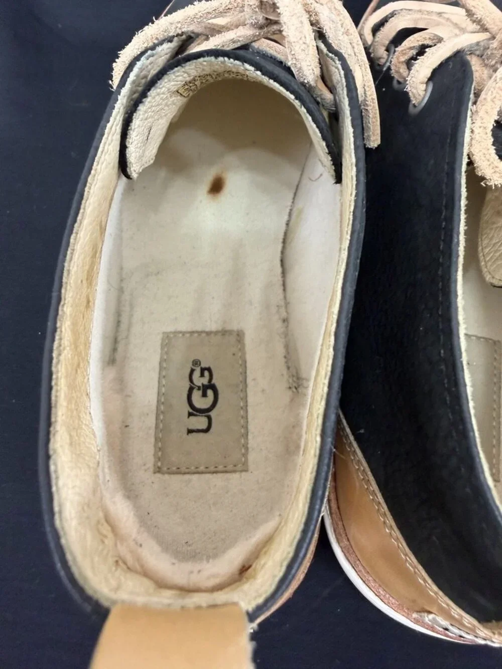 UGG Faded Black Suede Olli High Top Sneakers Shearling 8